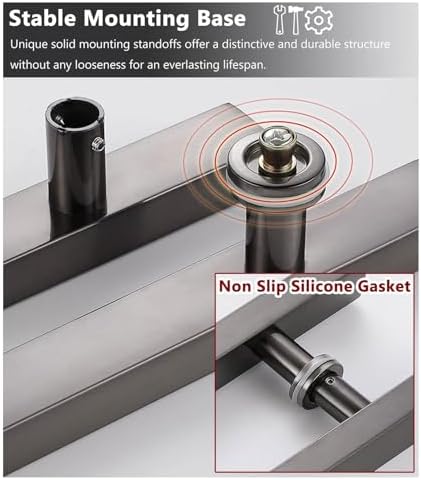 Modern Matte Black Sliding Door Handle - Square Push Pull Gate Bar for Shower & Kitchen - Durable Grab Handle for Commercial & Residential Use