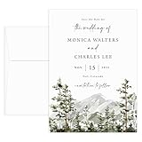 Mountain Wedding Save the Date Cards, Personalized, with Envelopes