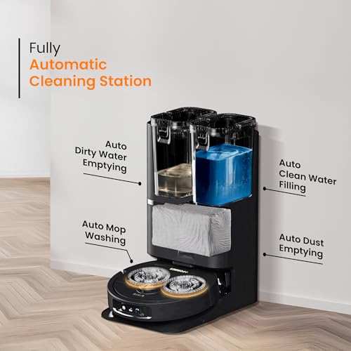 Eureka Forbes SMARTCLEAN Fully Automatic Robotic Vacuum & Mop| Germguard| AI Visual Sensor| Free Forbes Vacuum Cleaner Worth 18200/-| Hot Water Mop Wash & Air Dry| 7000Pa Suction| 50 Days Hands-Free