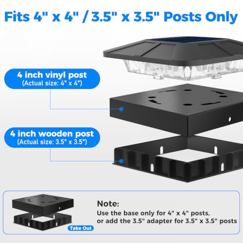 Peasur 16 Pack 4x4 Solar Post Cap Lights RGB Color Changing - image 8