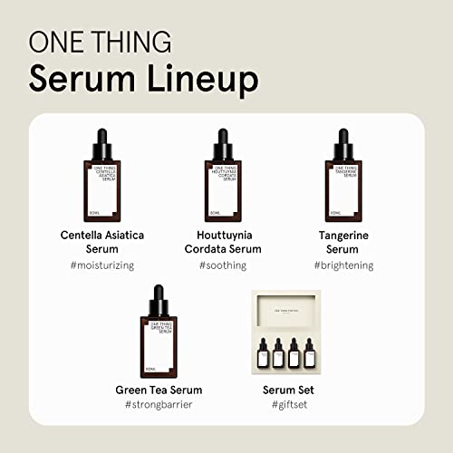 ONE THING Green Tea Serum 2.7 Fl Oz | HA Hyaluronic Acid Barrier Strengthening Soothing Hydrating Vegan Facial Ampoule for Glowy Plump Firm Skin, Barrier Repair Reinforcement | Korean Skin Care
