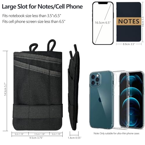 Image of HXOUSE Small Small EDC Pocket Pouch - EDC Organizer Pouch with 4 Pockets for Men, Mini Pocket Tool Pouch for Knife /Flashlight /Tactical Pen - Men's Mini Tool Pouch for Daily Carry