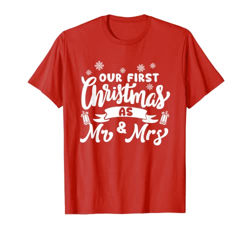 Our First Christmas Mr Mrs Christmas Couple de Père Noël T-Shirt
