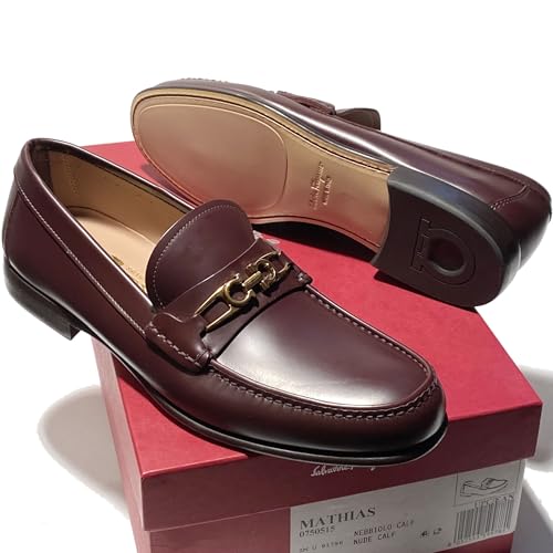 New Gold Gancini Bit Brown Leather Mathias 8.5 D Men's Dress Loafers (Salvatore3