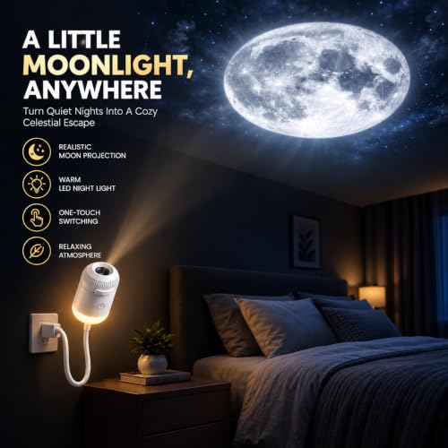 INVICTO Galaxy Moon Star Projector Night Light USB LED 360° Rotation Lamp for Bedroom Kids Room Home Decor - Image 4