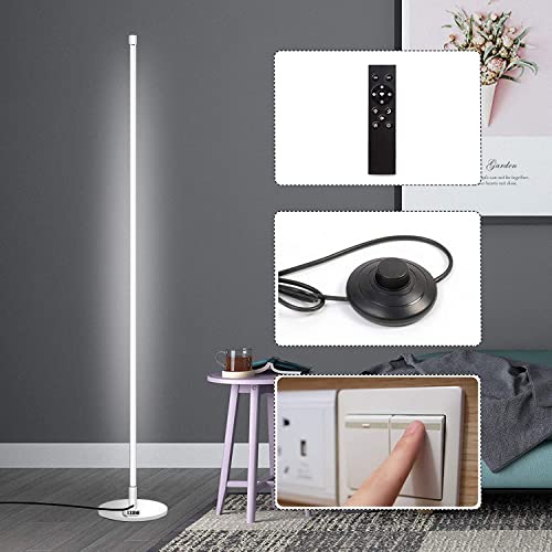 Modern Floor Lamp Led Standing Corner Lamp White Decor Contemporary Metal Floor Lamp For Living Room Bedrooms With Remote & Touch Control #TOP2