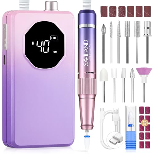 SAVILAND 2026 Nail Drill Professional: 40000RPM Electric Nail Drill 30S Fast Removal for Acrylic...