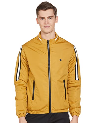 Image of The Indian Garage Co Men Slim Fit Solid Bomber Jackets