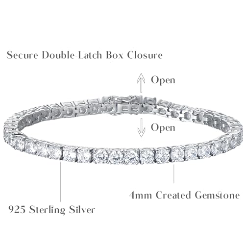 FANCIME April Birthstone Cubic Zirconia CZ Bracelet Tennis Bracelets Fine Jewelry Wedding Bridal Prom Birthday Gift for Women Her, Length 7.2 Inch Width 4mm by FANCIME - Image 3