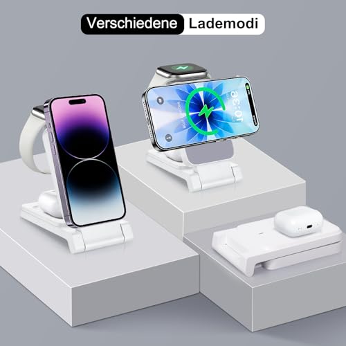 3 In 1 Caricatore Wireless Per Iphone 17/16/15/14/13/12/11/Pro/Max/Plus, Stazione Ricarica Per Apple, Rapida Stazione Di Ricarica Per Apple Watch Ultra 3/11/10/9/8/7/6/Se 3, Per Airpods Pro 3/4/3/2 - 8