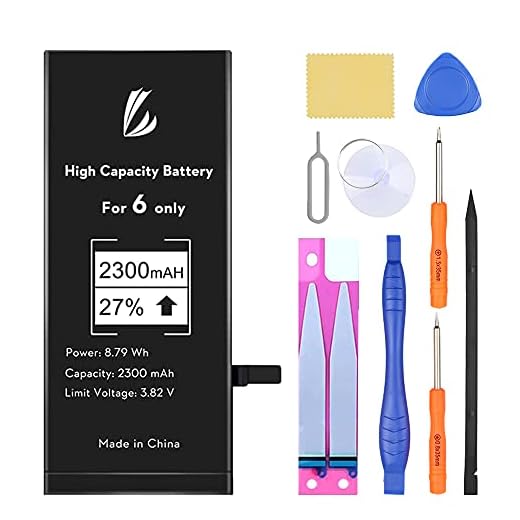 LL TRADER batteriladdare för iPhone 6 litiumlon 2200 mAh batteri med alla reparationsverktyg