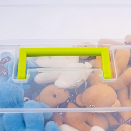 Image of Golden bird plastic boxes for Storage transparent, Space Saving Organiser with Lid Portable & Stackable for Jewelry, Beads, Crochet, Sewing, Scrapbooking DIY Craft (2 tier, Green)
