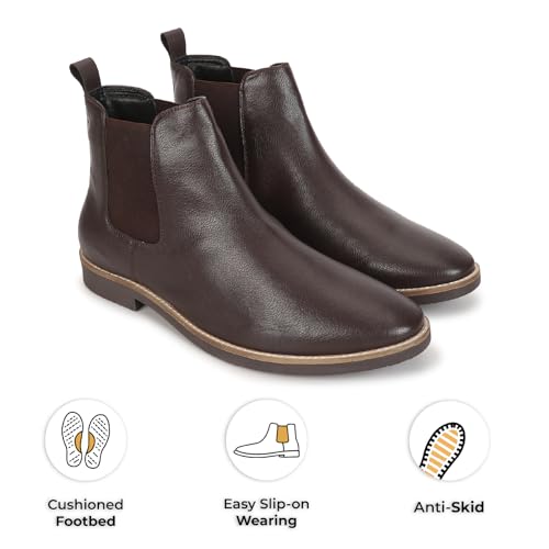 Image of YOHO Comfortable Boots For Men | Extra Cushioned Foot Bed And Skin Friendly Ankle Boot With Low Heels | PU Finish Material | Trendy, Stylish & Casual Boots | Winter, Snow & Holiday Outings