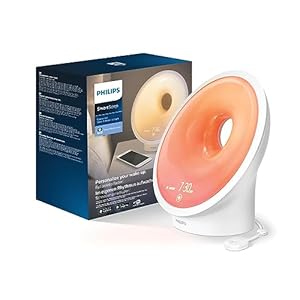 Philips Somneo Sleep & Wake-up Light- Gesimuleerde zonsop-en zonsondergang – Gepersonaliseerd licht en geluid – Beheren met app – Lampjes voor rustigere ademhaling – Omgevingsensor – HF3671/01