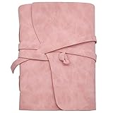 Selene & Gaia Pink Journals for Women, Vegan Leather Journal Notebooks, Vintage Style Faux Leather Soft Cover Writing Notebook, Travel Diary (Pink | 8x6 | Blank)