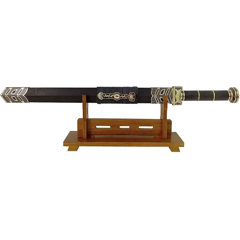 Songying Katana-Schwertständer Aus Holz – 2-lagig, Schwarz, Wandhalterung Für Samurai-Schwerter, Wakizashi & Tanto, Einfache Montage Songying Katana-Schwertständer Aus Holz – 2-lagig, Schwarz, Wandhalterung Für Samurai-Schwerter, Wakizashi & Tanto, Einfache Montage