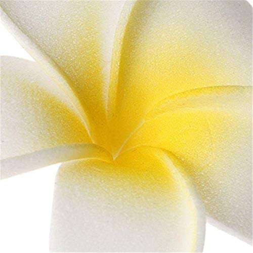 25Pcs Diameter 2.8 Inch Hawaiian Artificial Plumeria Foam Flower For Wedding Party Home Decoration White Yellow #TOP3