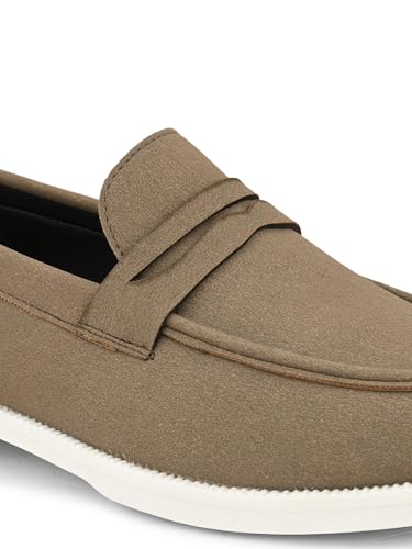 Image of MACTREE Suede Leather Stylish Loafers Shoes for Men