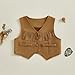 BULINGNA Fashion Kids Toddler Girls Western Fringe Crop Vest 70s Hippie Boho Western Cowgirl Fringe Cardigan Jacket (Khaki, 2-3 Years)