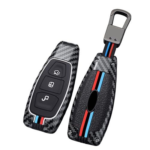Coque de clé Ford Focus 3 en fibre de carbone et métal haut de gamme