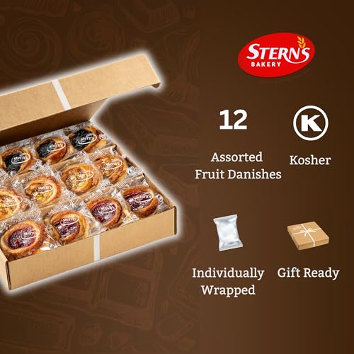 Fruit Danish Pastries | Christmas Holiday Corporate Food Gifts in Gift box |12 Individually Wrapped ASSORTED Fruit Filled Cinnamon Buns | Halloween, Thanksgiving-Stern’s Bakery - Image 3