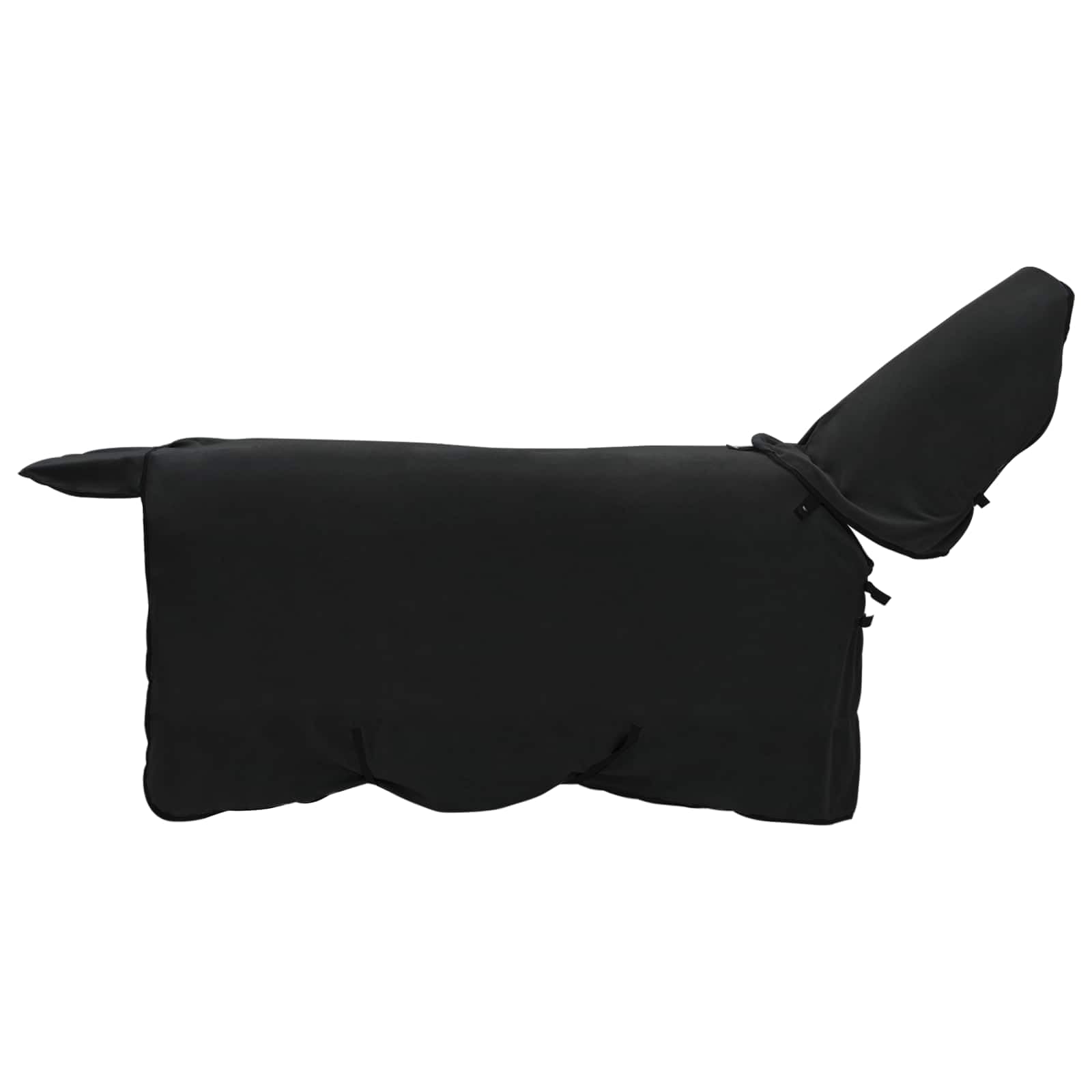 Manta de caballo negra de 85 cm, poliéster, impermeable, transpirable, resistente al viento, para pastoreo, exterior, transición con correa ajustable, protección para cuello y pecho en invierno