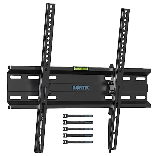 BONTEC Soporte TV Pared para 23-55 Pulgadas Inclinable Ultradelgado Television de LED/LCD/Plasma, Carga Máx. 45kg, Máx VESA 400x400 mm Incluye 5 Bridas para Cables