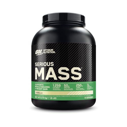 Optimum Nutrition Serious Mass Proteína para Ganar Peso, Sabor Vainilla, 2.73kg, 8 Servicios