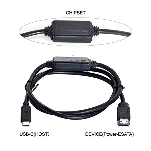 Cable USB-C a eSATA Power Over DC5V USB3.0 1m miniatura 6