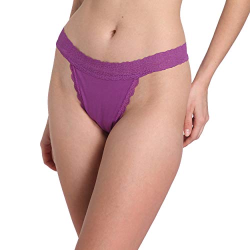 Image of Cotton Thongs For Women, Lace Thongs For Women,10 Pack Size XS to 5XL | Delicate Floral Lace Trim,Buttery Soft Stretch Waistband,Minimal Thong Cut,Daily Everyday Wear,Value Multipack Lingerie