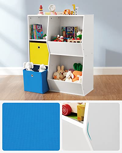 Songmics Toy Storage Organizer, With Compartments, Shelves And Fabric Bins, For Kids Room, Playroom, White #TOP4