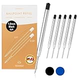 MESMOS 6 Pack 3.9 inch (9.8cm) Pen Refills Ballpoint, Compatible with Ballpoint Parker Pen, (Black Ink)