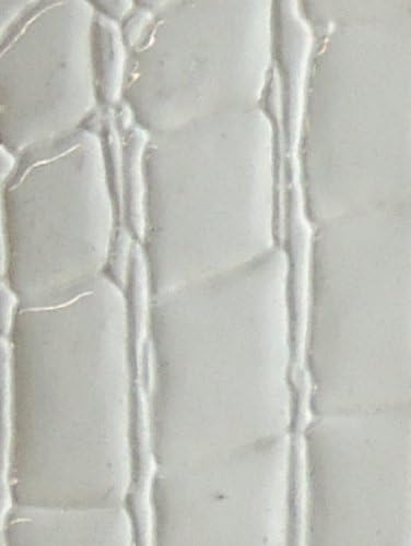 Crocodile White Fake Leather Vinyl Upholstery 56 Inch Fabric By the Yard