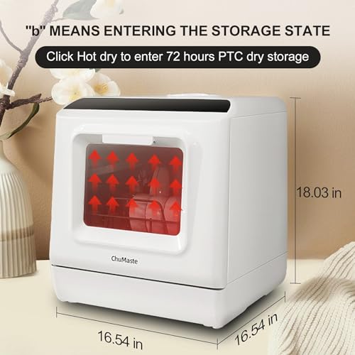dishwasher, countertop dishwasher with water tank,countertop dishwasher with 5 washing programs, portable dishwasher can also be connected to the tap. - Image 4