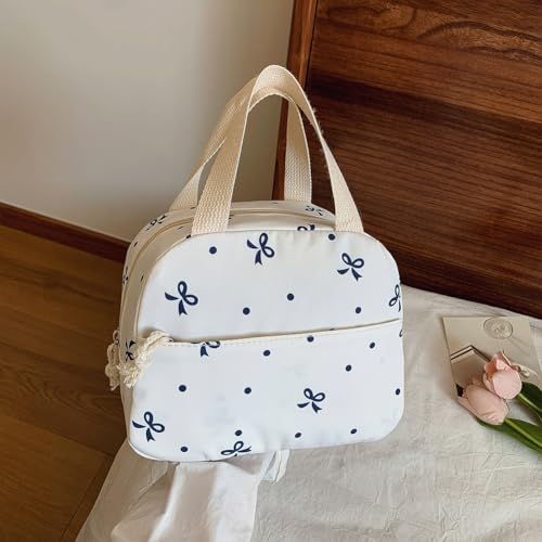 Bow Backpack for Women Aesthetic Travel Daypack for Women Bow Rucksack 3Pcs Set Kawaii Coquette Nylon Rucksack4