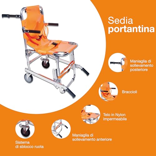 PVS - Tragbahre mit 2 Rädern, ideal für den Transport von Patienten an unwegsamen Orten, 34060