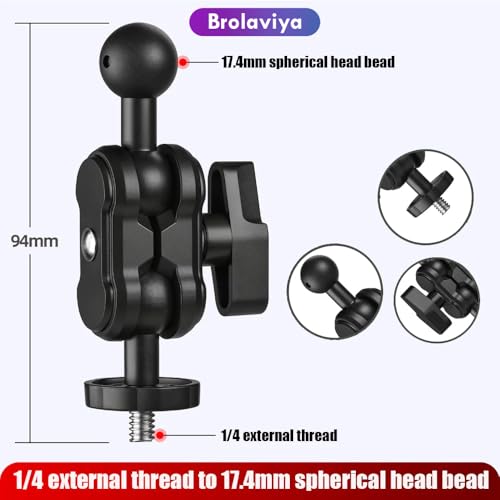 Image of BROLAVIYA Magic arm with 1 /4 External Thread to 17.4mm Spherical Ball Head Mount Adapter Compatible with Cameras, Super Clip, Tripod for 360-degree Rotation, and Flexible Positioning