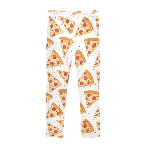 Pizza Slices on White Girls Leggings Athletic Pants Tights Stretch Bottom2