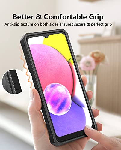 Wtyoo For Samsung Galaxy A03S Protective Case: Military Grade Drop Proof Full Protection Mobile Phone Cover With Kickstand | Heavy Duty Shockproof Rugged Tpu Bumper Design Matte Textured Shell #TOP5