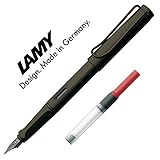  LAMY Füller SAFARI Füllhalter / Viele schöne Farben, im Set mit passendem Kolbenkonverter Lamy Z24 (Mit Konverter, Umbra (M)17)