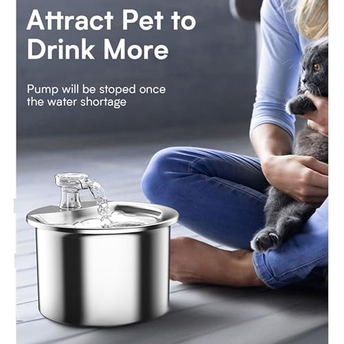 Fuente de agua automática para gatos de acero inoxidable miniatura 4
