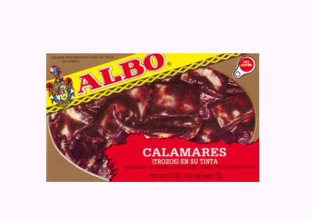 Calamares en su Tinta, Tintenfisch-Stücke in Eigener Tinte, 112g Dose, 4er Pack