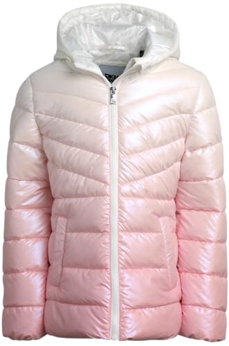 Image of DKNY Girls' Puffer Winter Coat - Full Zip Quilted Bubble Outerwear - Insulated Hooded Winter Jackets for Girls (Sizes: 7-16)