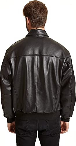 Image of Men's Big and Tall Leather Flight Jacket
