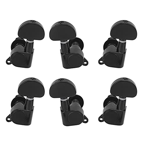 Guitar Machine Heads, Guitar Tuner Pegws 6 Pcs with 6 Pcs Screws for Most Acoustic Guitars and Electric Guitars(Black)