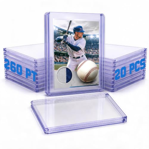Image of DEDC 20 Top Loader Thick Card Load Holder Storage for Trading Cards Sports Sleeves Hard Plastic 260 Point Protective Toploaders 3 inchx4 inch Rigid Memorabilia Collectibles