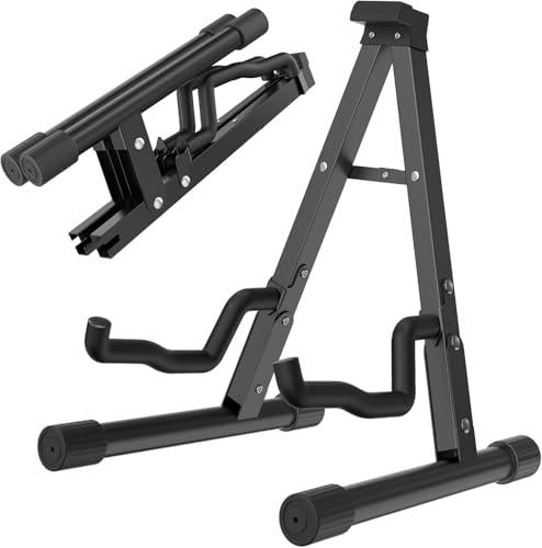 Image of SKYCELL A-Type Foldable Heavy-Duty Guitar Stand | Self-Closing Guitar Stage Stand for Home | Stable Ground Guitar Stand | Portable Guitar Stand Folding Design | Supports Up to 5.5 kg