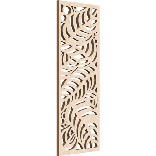 Image of Mills Decorative Pierced Fretwork Wood Wall Panels, 9 3 /8 inchW x 24 3 /8 inchH x 3 /8 inchT, Red Oak