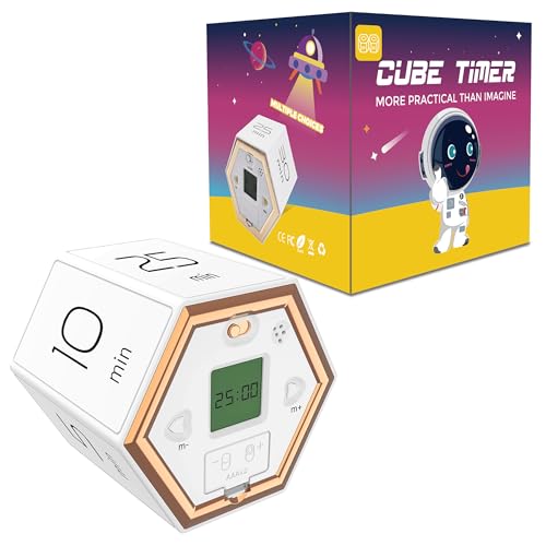 Hexagon Flip Timer, Kitchen Timer for Cooking, Various Time Presets,