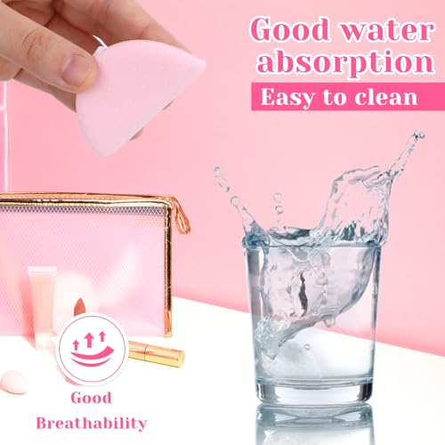 8 Stück Make-up Schwamm Puderquaste, Puderquaste Runde, Hautfarbe Makeup Powder Puff, Foundation Kissen, Nasses Trockenes Makeup Werkzeug, Waschbare Puderquasten mit großem Gesicht für losen Puder
